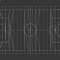 Stadium Building With Green Turf Football Field Featuring White Marking Lines And Playing Areas