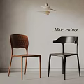 Mid century Single Chair Featuring Wooden Frame Perforated Backrest and Minimalist Design