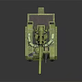 Realistic Green Military Tank Model With Long Barrel Cannon And Heavy Tracks