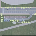 Ecological Parking Lot With Trees Charging Stations Parking Sign And Cars