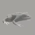 Green Reptile 3D Model Displaying Lifelike Skin Texture And Prominent Eyes