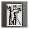 Vintage Bicycle Handlebar With Classic Lantern In Black And White Art Print