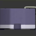 Purple Futuristic Machine With Green Display Yellow Pipes And Hexagonal Panel