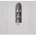 Playful Decorative Wardrobe Design With House Shaped Shelves Cloud Star Patterns And Arch Storage