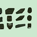 Green Military Weapon Parts Including Armored Plates And Various Shell Shapes
