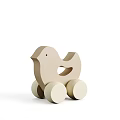 Wooden Building Blocks Animal Shaped Children Toys with Wheels Dog and Duck Designs