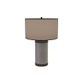 Modern Table Lamp With Beige Fabric Lampshade And White Textured Ceramic Base For Home Decor