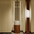 Modern Washbasin Interior Design With Marble Countertop And Wooden Base