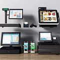 Commercial Retail POS Equipment With Touchscreen Displays Barcode Scanners And Receipt Printers