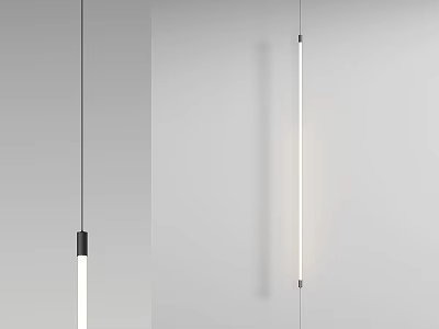 Modern Slim Floor Lamp With LED White Light And Black Metal Frame Design 3d model