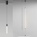 Modern Slim Floor Lamp With LED White Light And Black Metal Frame Design 3d model