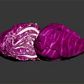 Fresh Purple Cabbage Vegetables Sliced And Whole On Dark Background With Reflection