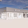 Modern 4S Store Exterior With Glass Facade And Car Showroom