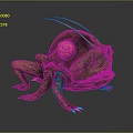 3D Rendered Mythical Monster Creature With Green Body Red Antennae Multiple Legs And Sharp Teeth
