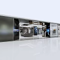 Modern Mall Store Front Featuring Glass Door Window Display And Minimalist Design