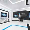 Smart Exhibition Hall Interior With High Tech 3D Display And Digital Screens 3d model