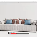 New Chinese Double Sofa Multi-Person Sofa 3d model