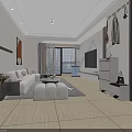 Modern Bright Minimalist Living And Dining Room Interior Design With Comfortable Cozy Home Furnishings