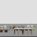 Various Dining Table And Chair Combinations With Colorful Chairs Wooden Tops And Metal Legs