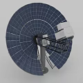 Large Circular Weapon System With Blue Grid Panels White Components And Metal Support Structure 3d model