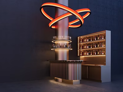 Bar Counter Front Desk Wine Cabinet Bar Counter 3d model