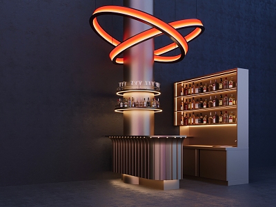 Bar Counter Front Desk Wine Cabinet Bar Counter 3d model