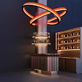 Bar Counter Front Desk Wine Cabinet Bar Counter 3d model