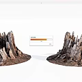 Rustic Wood And Stone Stumps Display Natural Weathered Texture And Charm