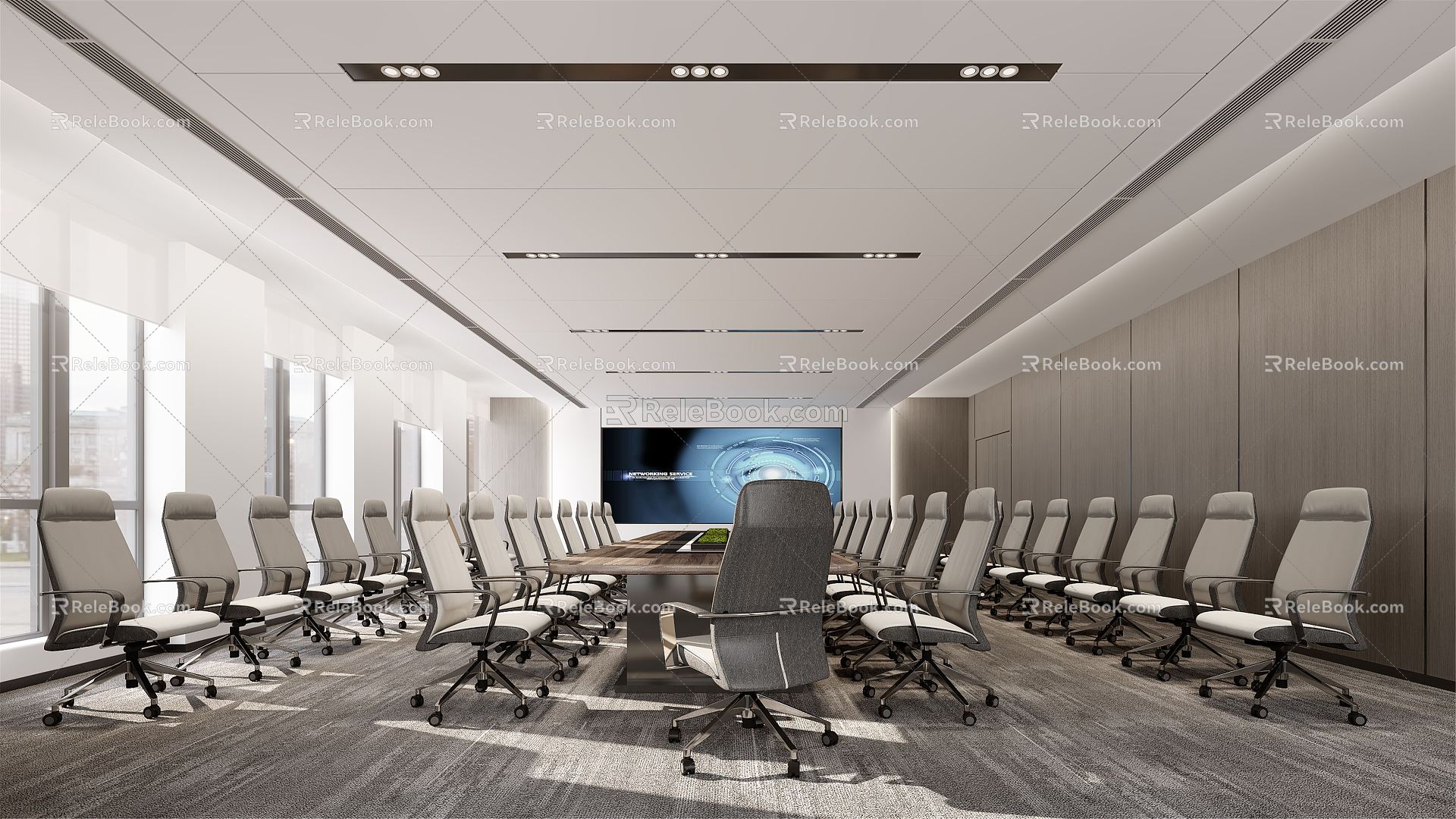 Modern Meeting Room Meeting Table and Chair 3d model