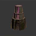 Ancient Stone Tower With Multi Tiered Structure Arched Doorway And Detailed Architecture 3d model
