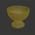 Silver Bowl With Intricate Carved Patterns And Pedestal Base For Daily Use