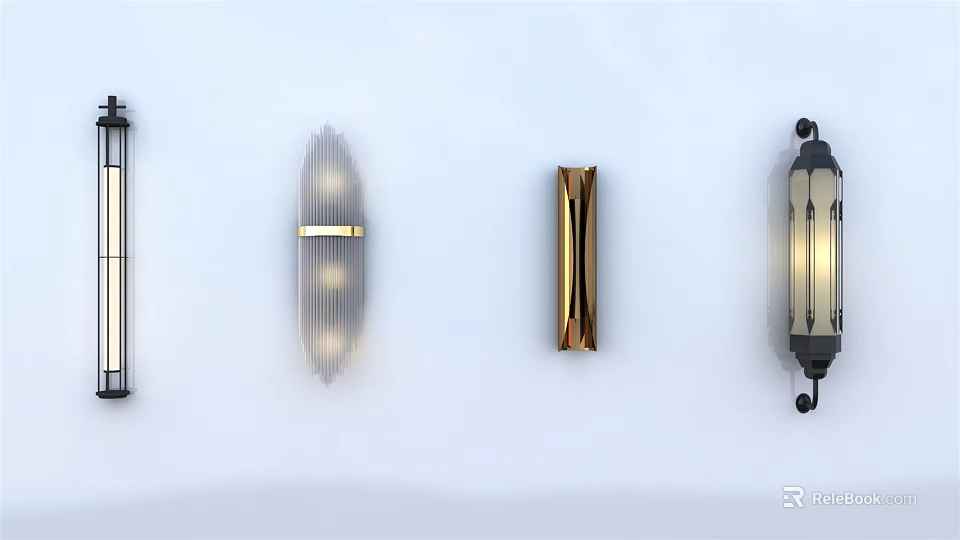 Stylish Wall Lamps With Various Modern Designs Different Shapes And Finishes For Home 3d model 
