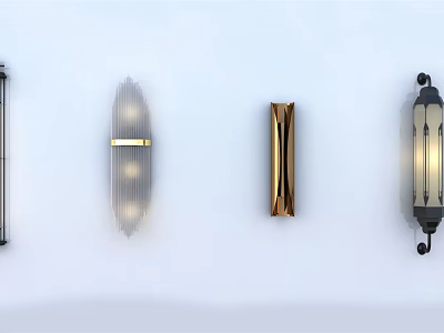 Stylish Wall Lamps With Various Modern Designs Different Shapes And Finishes For Home 3d model