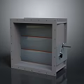 Industrial Ventilation Damper With Square Frame Multiple Blades And Handle