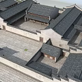 Ancient Chinese Architecture Complex With Courtyards Grey Tile Roofs White Walls And Stone Pavements