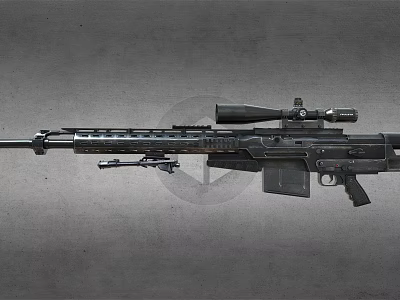 Sniper Rifle with High Power Scope Tactical Magazine and Durable Metal Body for Precision Shooting 3d model