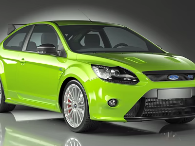 Green Ford Sports Car With Sleek Aerodynamic Design And Alloy Wheels 3d model