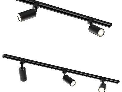 Black Track Lights With Adjustable Heads For Modern Home Lighting Fixture 3d model