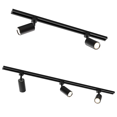 Black Track Lights With Adjustable Heads For Modern Home Lighting Fixture 3d model