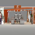 Stylish Clothing Store Interior With Mannequins Display Racks Brand Logo And Plants