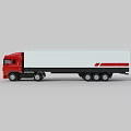 Red Commercial Truck With White Cargo Container And Modern Exterior