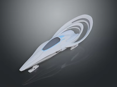 Sleek White Futuristic Device With Streamlined Design Circular Ring And Transparent Window 3d model