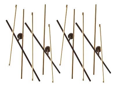 Modern Wall Lamps With Gold And Black Metal Stick Design For Home Decor 3d model