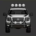 Nissan Pickup Truck With Roof Mounted Lights Body Stripes And Black Wheels