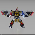 Mechanical Robot Character With Eagle Inspired Wings And Colorful Armor Design 3d model