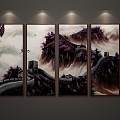 New Chinese Landscape Painting Decorative Painting 3d model