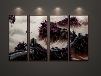 New Chinese Landscape Painting Decorative Painting 3d model