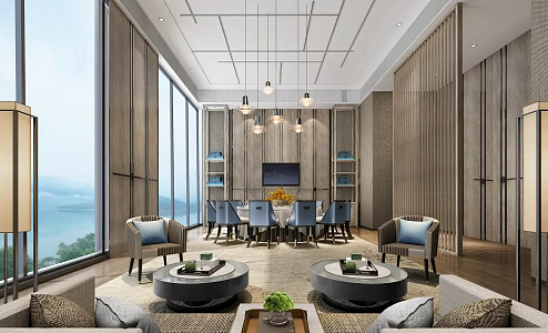 New Chinese-style private rooms 3d model
