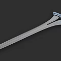 Decorative Weapon Sword With Silver Metal Blade And Blue Hilt Design