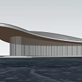 Modern Exhibition Hall Curve Sales Department Landscape Architecture Book Bar Curve Restaurant Net Red Architecture Exhibition Center 3d model